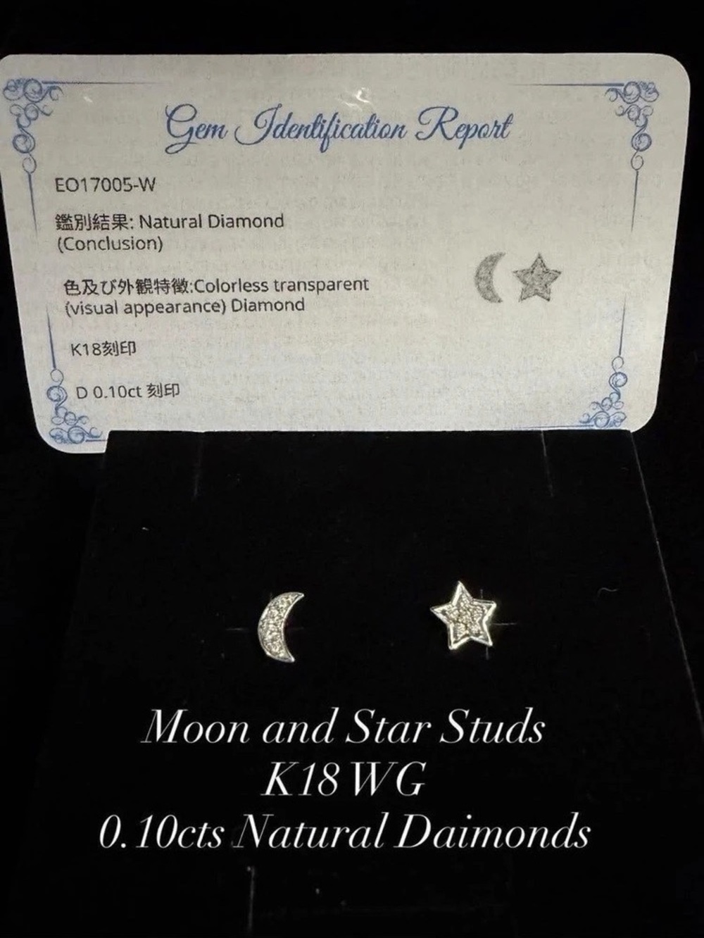 Moon and Star Studs Stud Earrings